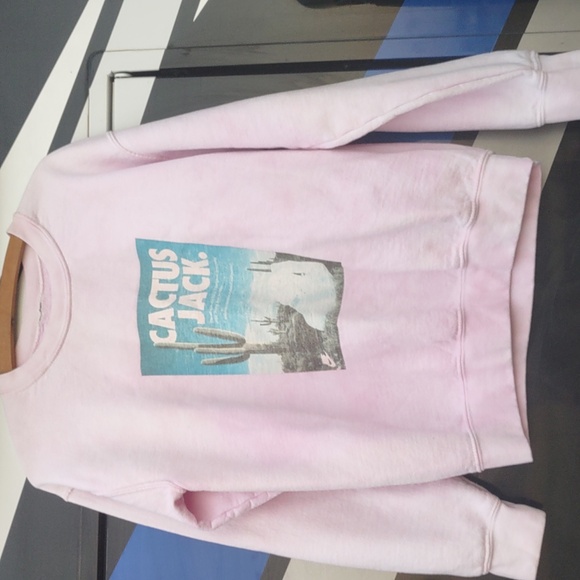 3:15 The Label Pink Sweatshirts Cactus Jack Nike print - Picture 1 of 4